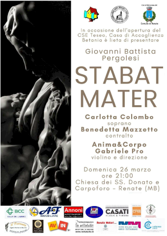 Concerto "Stabat Mater" di Pergolesi -domenica 26 marzo ore 21, in Chiesa Parrocchiale