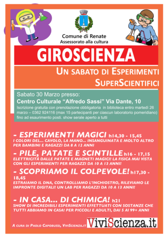 GIROSCIENZA Un sabato di Esperimenti SuperScientifici !