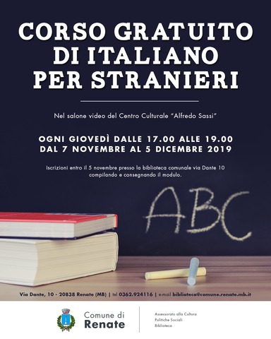 Corso Gratuito di italiano per stranieri