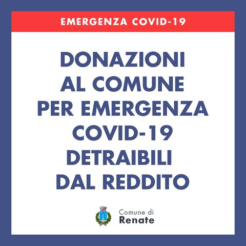 Emergenza Covid-19 donazioni volontarie Comune di Renate