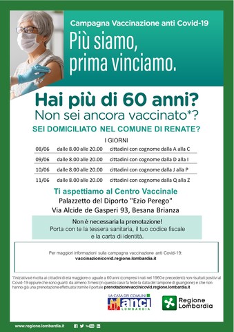 Campagna vaccinazione over 60 - Sensibilizzazione alla cittadinanza